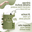 Sipo Koš na hračky XL se šňůrkou, skládací bavlněný / 63 l, DINO