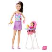 Mattel Barbie Skipper Babysitter chůva s jídelní židličkou
