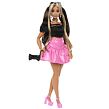 Mattel Barbie DeLuxe Style Modelka v černém topu a růžové sukni