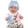 Llorens 84481 NEW BORN 2 v 1 - realistická panenka miminko se zvuky a měkkým látkovým tělem - 44 cm