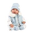 Llorens 84485 NEW BORN realistická panenka miminko se zvuky a měkkým látkovým tělem 44 cm