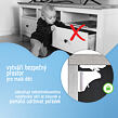 Sipo Magnetické zámky na skříně a zásuvky, sada 4 ks + 1x magnetický klíč, BÍLÁ
