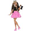Mattel Barbie DeLuxe Style Modelka v černém topu a růžové sukni