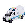 Auto policie dodávka plast 15cm na setrvačník na baterie se zvukem se světlem v krabici 19x13x9cm