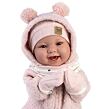 Llorens 84480 NEW BORN - realistická panenka miminko se zvuky a měkkým látkovým tělem - 44 cm