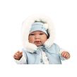 Llorens 84485 NEW BORN realistická panenka miminko se zvuky a měkkým látkovým tělem 44 cm