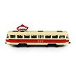 Rappa Kovová česká retro tramvaj červená 16cm - otevírací dveře