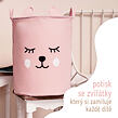 Sipo Koš na hračky se šňůrkou, skládací bavlněný / 43 l, Teddy Bear Pink