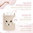 Sipo Koš na hračky XL se šňůrkou, skládací bavlněný / 63 l, Rabbit