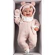 Llorens 84480 NEW BORN - realistická panenka miminko se zvuky a měkkým látkovým tělem - 44 cm