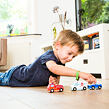 New Classic Toys Sada dřevěných mini záchranářských vozidel, 3 ks