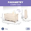 Asalvo COMPLET DUO cestovní postýlka s druhým dnem a hrazdičkou, owl