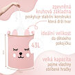 Sipo Koš na hračky se šňůrkou, skládací bavlněný / 43 l, Teddy Bear Pink