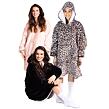 Cozy Noxxiez CH371 Leopard potisk - hřejivá televizní mikinová deka s kapucí pro teenagery a dospělé
