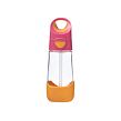 b.box Láhev na pití s brčkem 450 ml - růžová/ oranžová