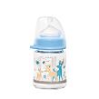 Nip skleněná láhev se širokým hrdlem, 120 ml, kluk, silikon dudlík M