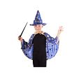 Dětský plášť modrý s kloboukem čarodějnice/Halloween