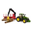 Bruder Traktor JOHN DEERE + vůz na dřevo