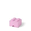 LEGO úložný box 4 s šuplíkem - světle růžová