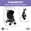 Asalvo NOVA sportovní kočárek 0m-15kg, černý
