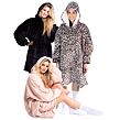 Cozy Noxxiez CH371 Leopard potisk - hřejivá televizní mikinová deka s kapucí pro teenagery a dospělé