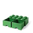 LEGO úložný box 8 s šuplíky - tmavě zelená