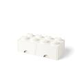 LEGO úložný box 8 s šuplíky - bílá