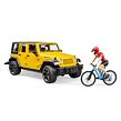 Bruder Jeep Wrangler RUBICON + figurka cyklista