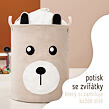 Sipo Koš na hračky se šňůrkou, skládací bavlněný / 43 l, Teddy Bear Beige