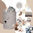 Sipo Koš na hračky Premium Bouclé se šňůrkou / 43 l, Bear (Grey)