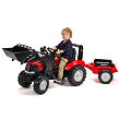 FALK Šlapací traktor Case IH Puma 240CVX s nakladačem a vozíkem - červený