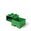 LEGO úložný box 4 s šuplíkem - tmavě zelená