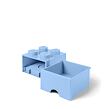 LEGO Úložný box 4 s šuplíkem - světle modrá