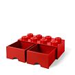 LEGO úložný box 8 s šuplíky - červená