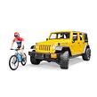Bruder Jeep Wrangler RUBICON + figurka cyklista
