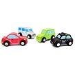 New Classic Toys Sada dřevěných mini autíček, 4 ks