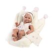 Llorens 73814 NEW BORN holčička, realistická panenka miminko s celovinylovým tělem 40 cm