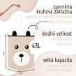 Sipo Koš na hračky se šňůrkou, skládací bavlněný / 43 l, Teddy Bear Beige